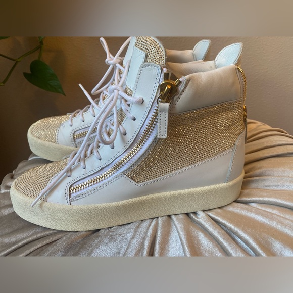 Giuseppe Zanotti LEATHER BIKER BOOTS high top sneakers Size 7.5 - Picture 7 of 9